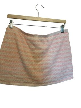 Urban Renewal Pink & Cream Striped Knit Mini Skort